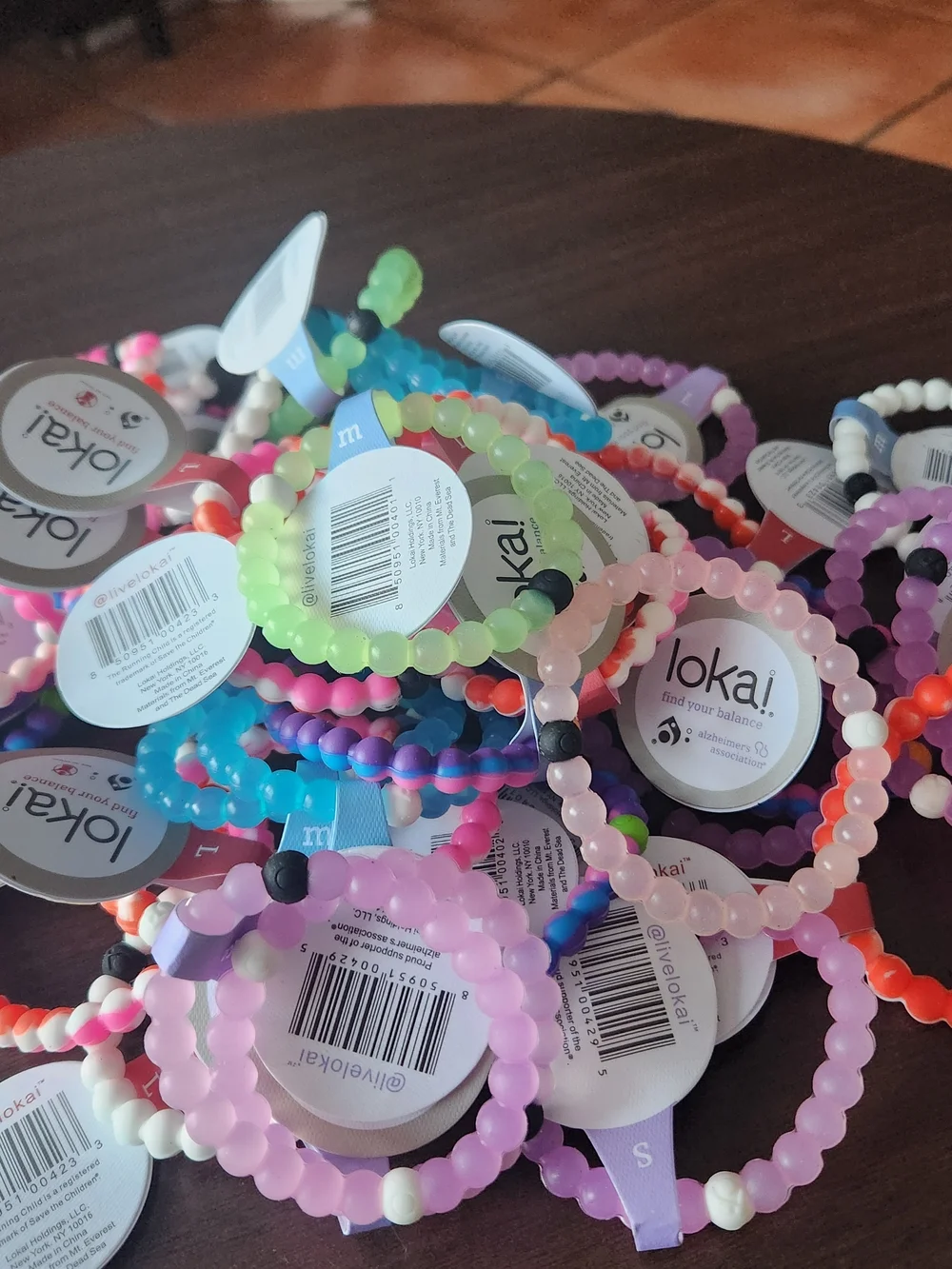 Lokai Kids Silicone Beaded Bracelet - Pink, Purple, Green, Blue - Picture 6 of 6